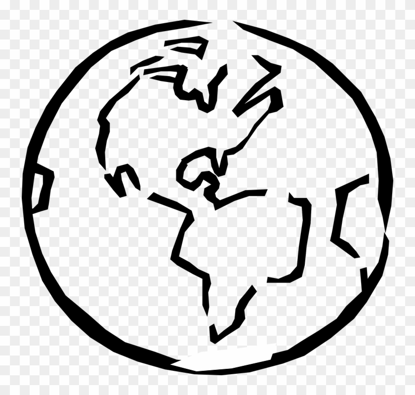 Planet Earth Clipart Bumi - Earth Clipart Black And White #124924