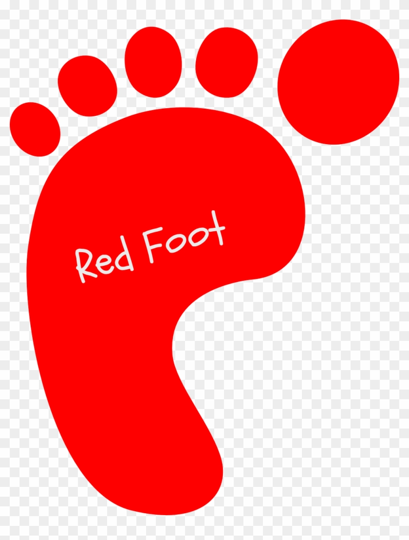 Big Foot Clipart Footstep - Red Baby Footprints #125362