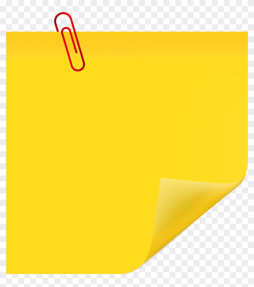 Sticky Note With Paperclip Png Clip Art - Post It With Paperclip Clip Art #125789