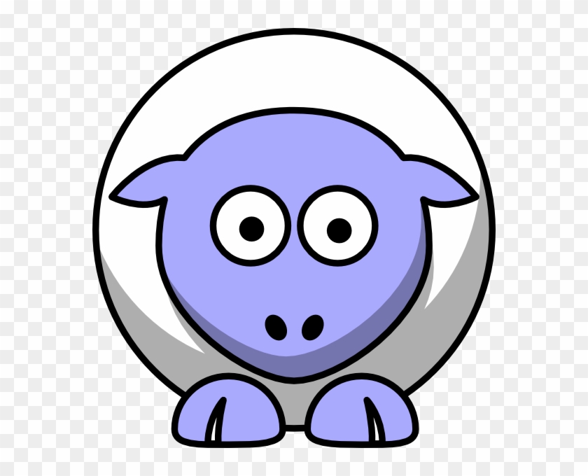 Sheep Looking Straight White With Periwinkle Face And - Cartoon Sheep #128302