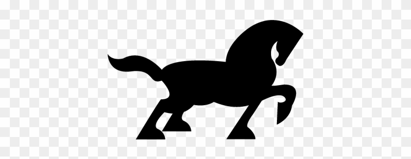 Big Black Horse Walking Side Silhouette With Tail And - Silhouette #679907