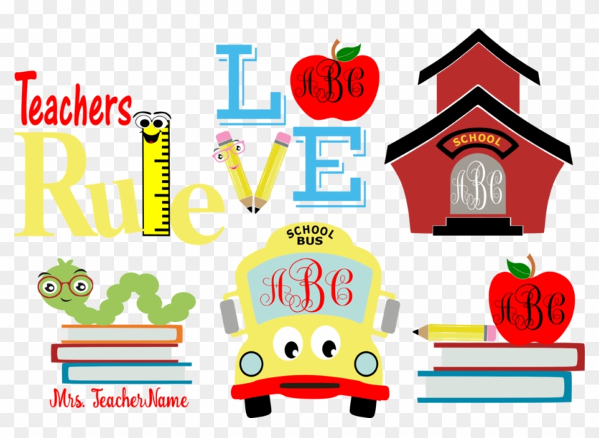 Teacher Appreciation Monogram Svg Frames - Teacher Monogram #680151