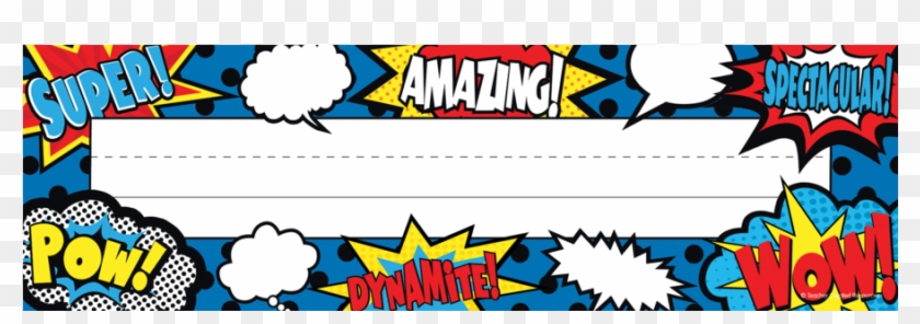 Tcr5588 Superhero Flat Name Plates Image - Superheroes Classroom Decorations #680985