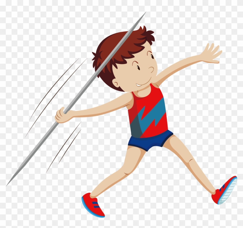 Javelin Throw Athlete Illustration - Javelin Clipart #681927