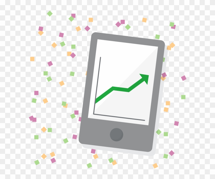 Ipad Displaying Line Graph With New Year's Confetti - New Year's Resolution #682939