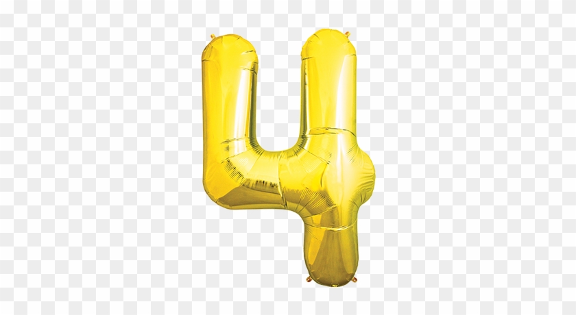 Number Balloon 4 Gold 36" - 34" Northstar Brand Packaged Number 4 - Gold - Mylar #683836