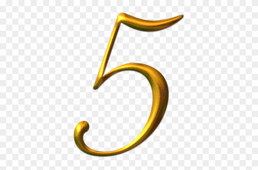 Number 5 Gold Png #683842