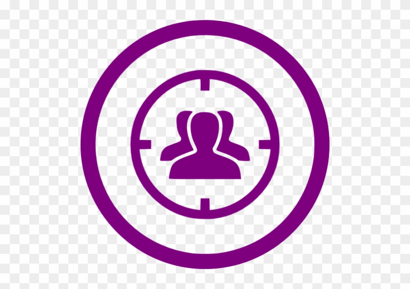 Target Audience Icon White #684385