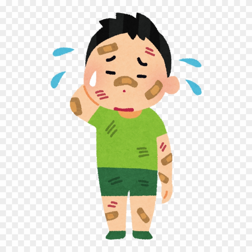 怪我をしている男の子のイラスト - 傷 だらけ イラスト #684964