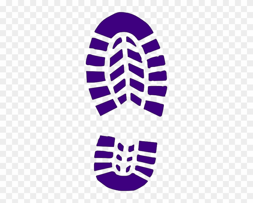 Large Purple Boot Print Clip Art - Boot Print Vector #687212