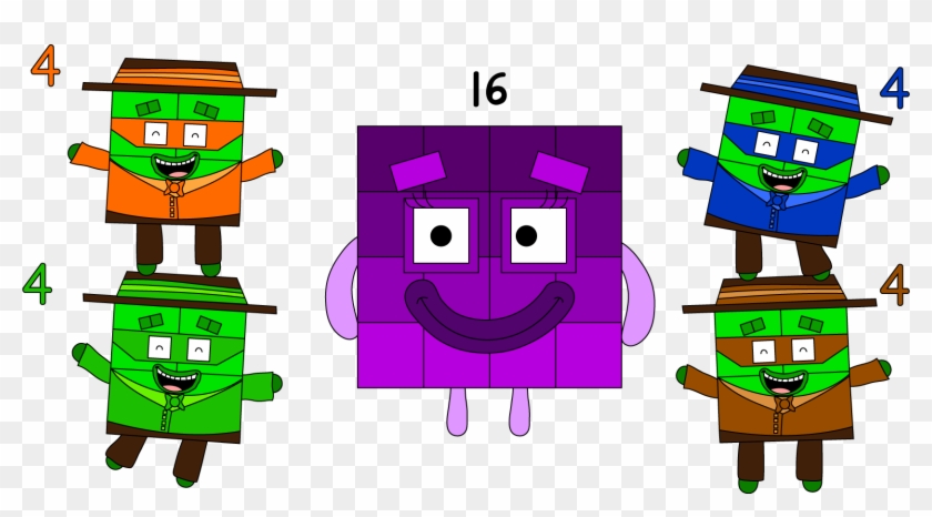Numberblock 16 Turns Into A Barbershop Quartet - Numberblocks Twitter #690869