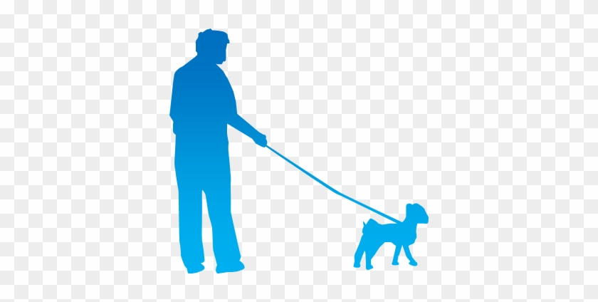 犬を散歩する人のシルエット - Person #691223