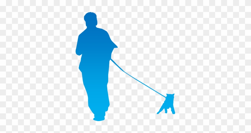 犬を散歩する人のシルエット - Person #691266