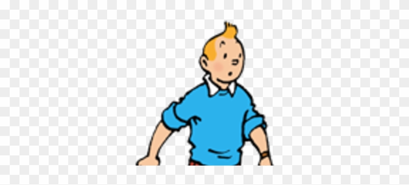 Cartoon Drawing Of A Young Man And His White Dog Walking - Tin Tin And Snowy #691384