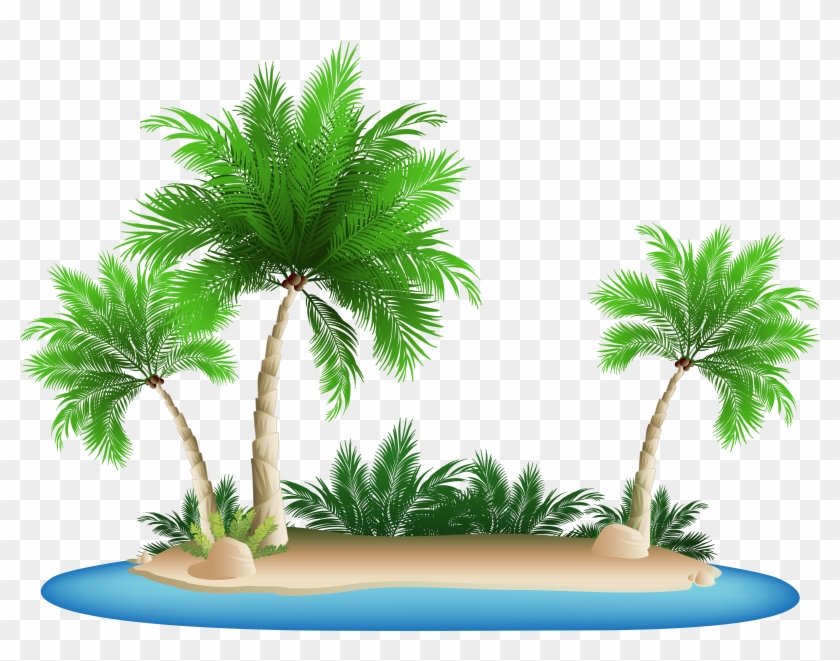 28 Collection Of Island Clipart Transparent Background - Palm Tree Beach Clipart #692996