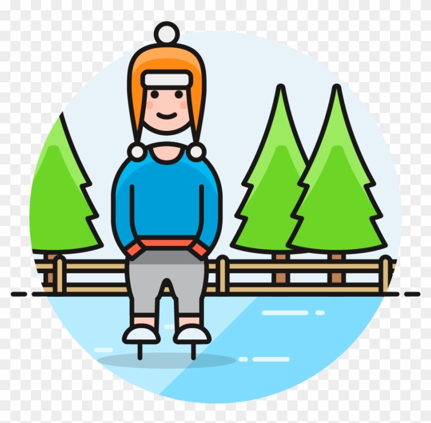 109 Ice Skating Male Caucasian - Cartoon #693164