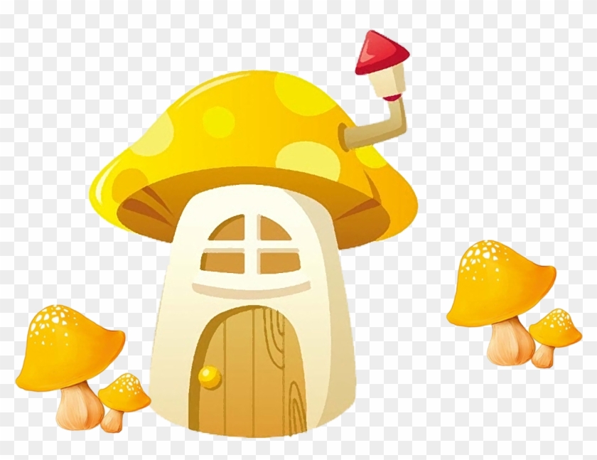 Yellow Cartoon Mushroom House - Yellow Cartoon Mushroom House #694432
