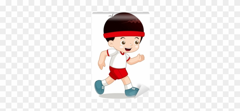 Fototapet Illustration Av Tecknad Pojke Jogging • Pixers® - Imagenes De Correr Animadas #694363