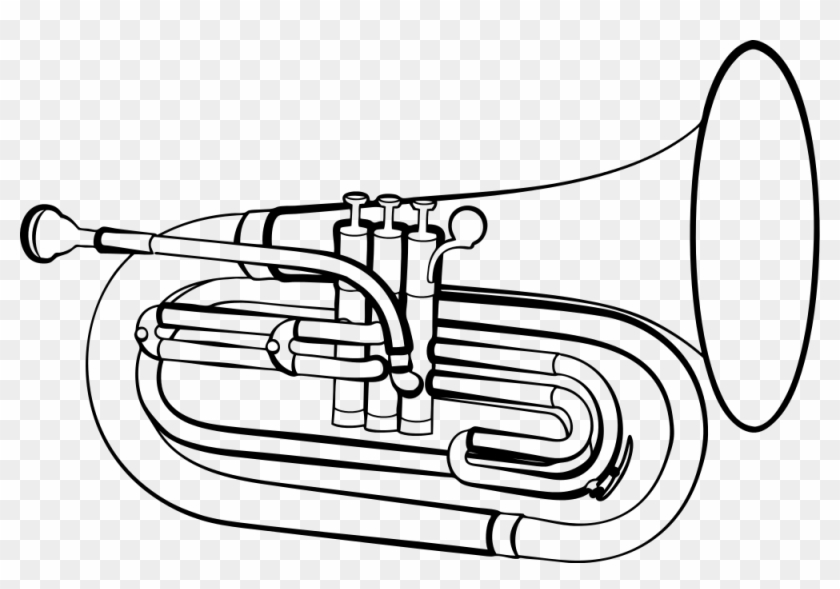 Instrument Clipart Baritone - Baritone Black And White #695250