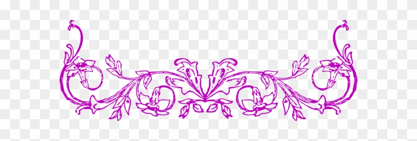 Flower Border Scrolly Clip Art At Clker Com Vector - Horizontal Border Clip Art #695616