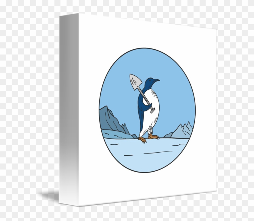 Cafepress Emperor Penguin Shovel Antartica Circle Mono #695797