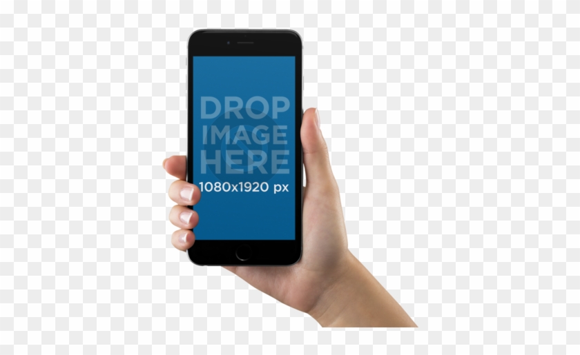 Iphone 6 Plus Mockup In Vertical Position In A Woman's - Android Mobile In Hand Png #696116
