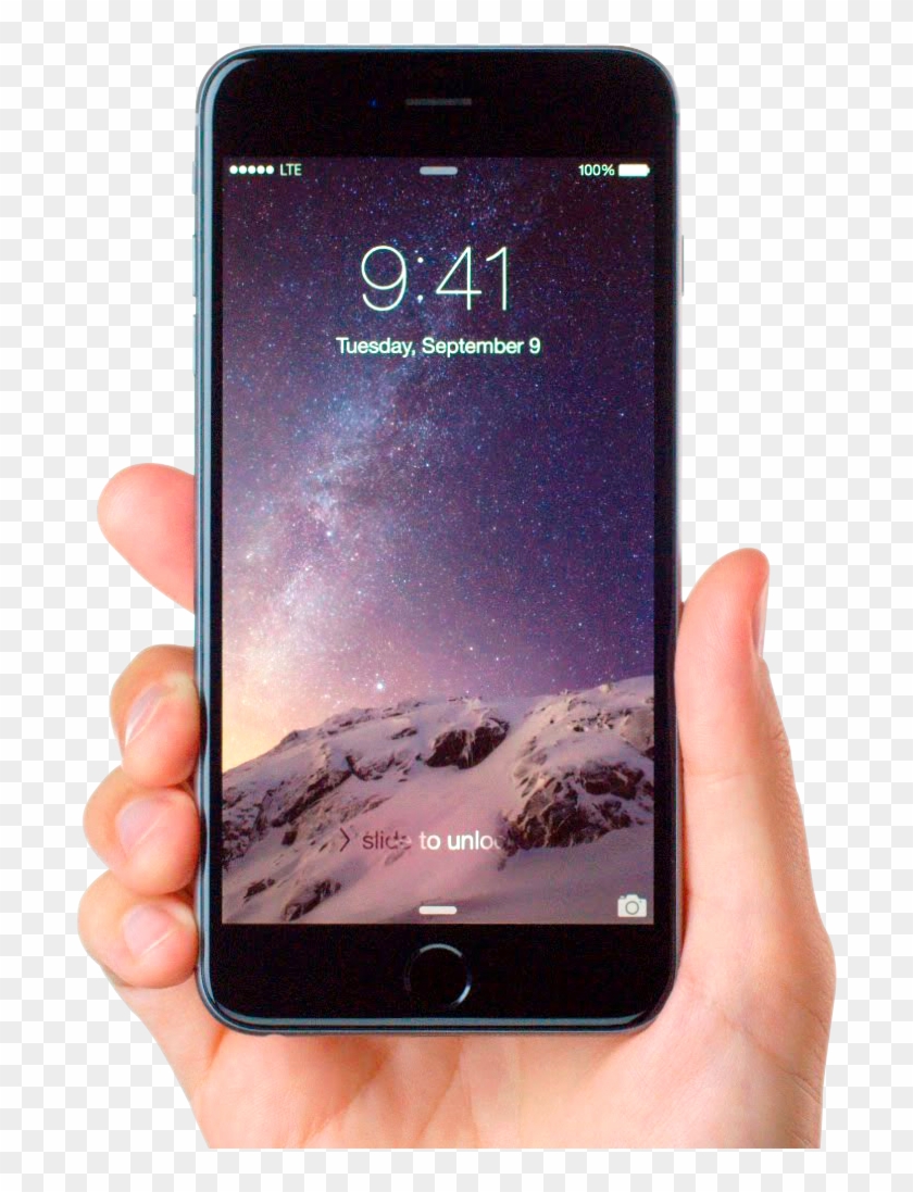 Black Apple Iphone Hand Holded - Iphone Png #696210