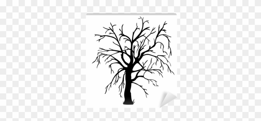 Vector Black Silhouette Of A Bare Tree Wall Mural • - Tree #696466