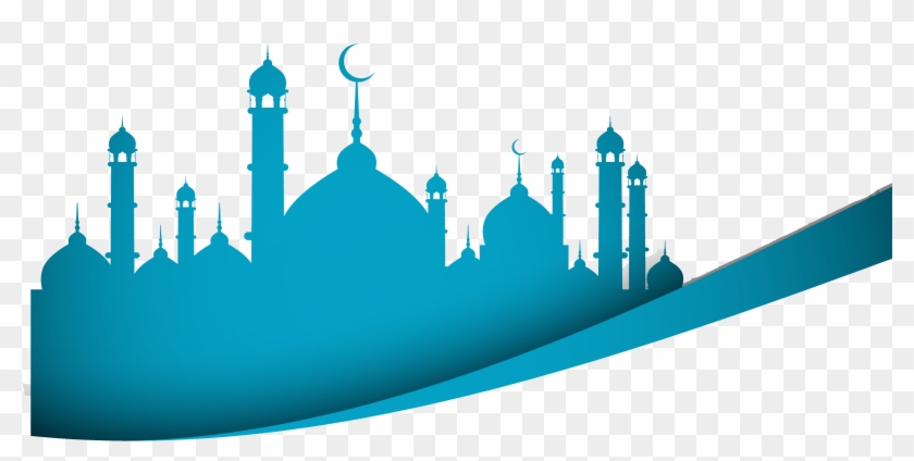 Mosque Silhouette In Flat Style Free Vector - Mosque Silhouette In Flat Style Free Vector #696726