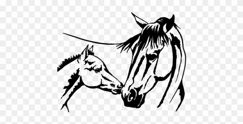 Силуэты Лошадей - Mom Anf Baby Horse Drawing #697234