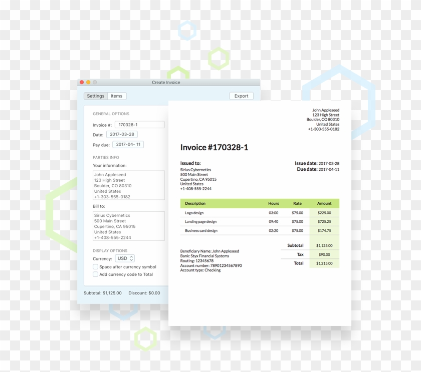 Invoice Generator And Generated Invoice - Invoice #698360