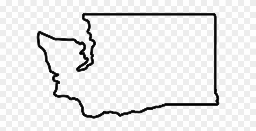 Washington Outline Rubber Stamp - Black And White Washington State Outline #700342