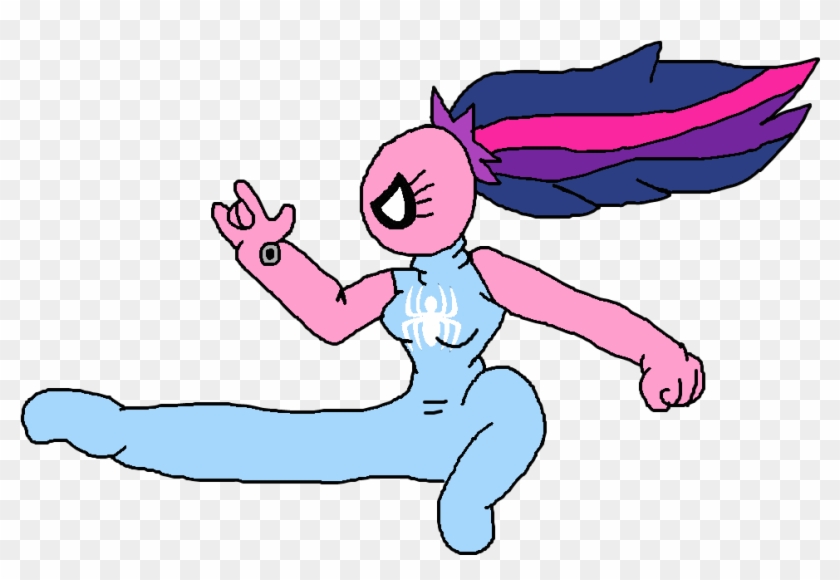 Spider-girl Swinging By Alvaxerox - Cartoon #702176