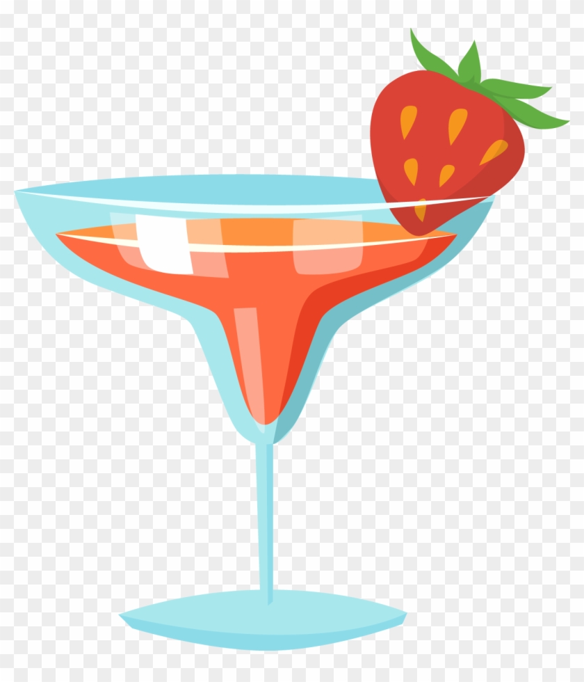 Cocktail Juice Pink Lady Margarita Martini - Strawberry Margarita Clipart #702744