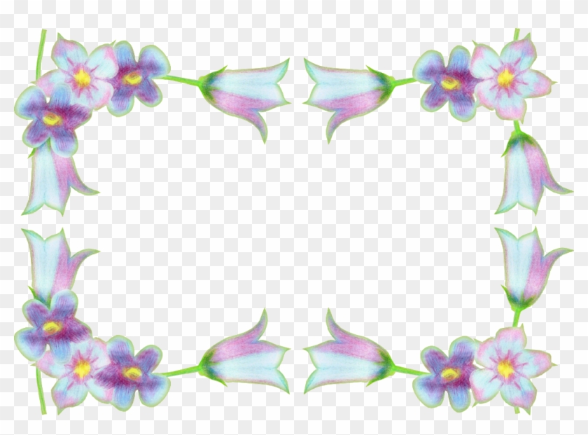 Free Digital Light Blue Flower Frame Png - Cuma Videoları #703097