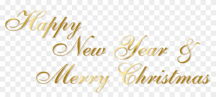 Gold Happy New Year And Merry Christmas Png Text - Merry Christmas And Happy New Year 2018 Text #703779