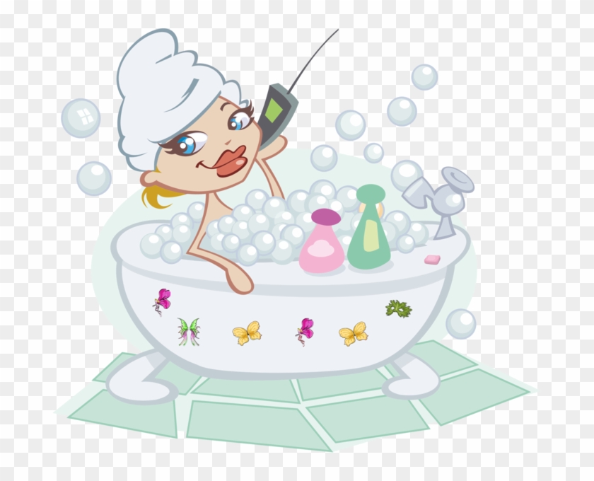 Share This Image - Woman In Bubble Bath Clipart #704969