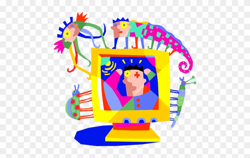 Computer Monitor With Insects On It Royalty Free Vector - Author #706207