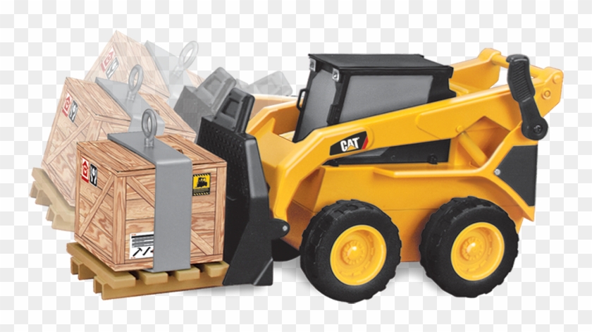Massive Machine™ Truck And Trailer - Cat Massive Machine 23inch Crane With Skid Steer #708147