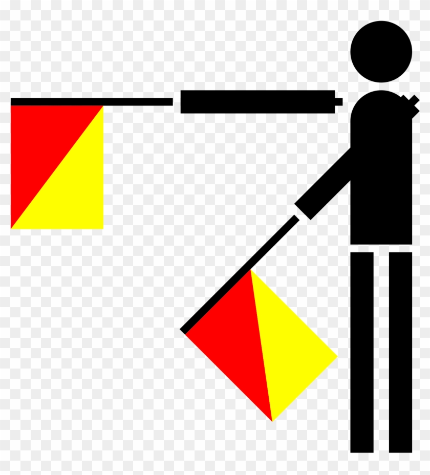 Free Vector Naval Semaphore Flag H Clip Art - O In Semaphore Flags #708591