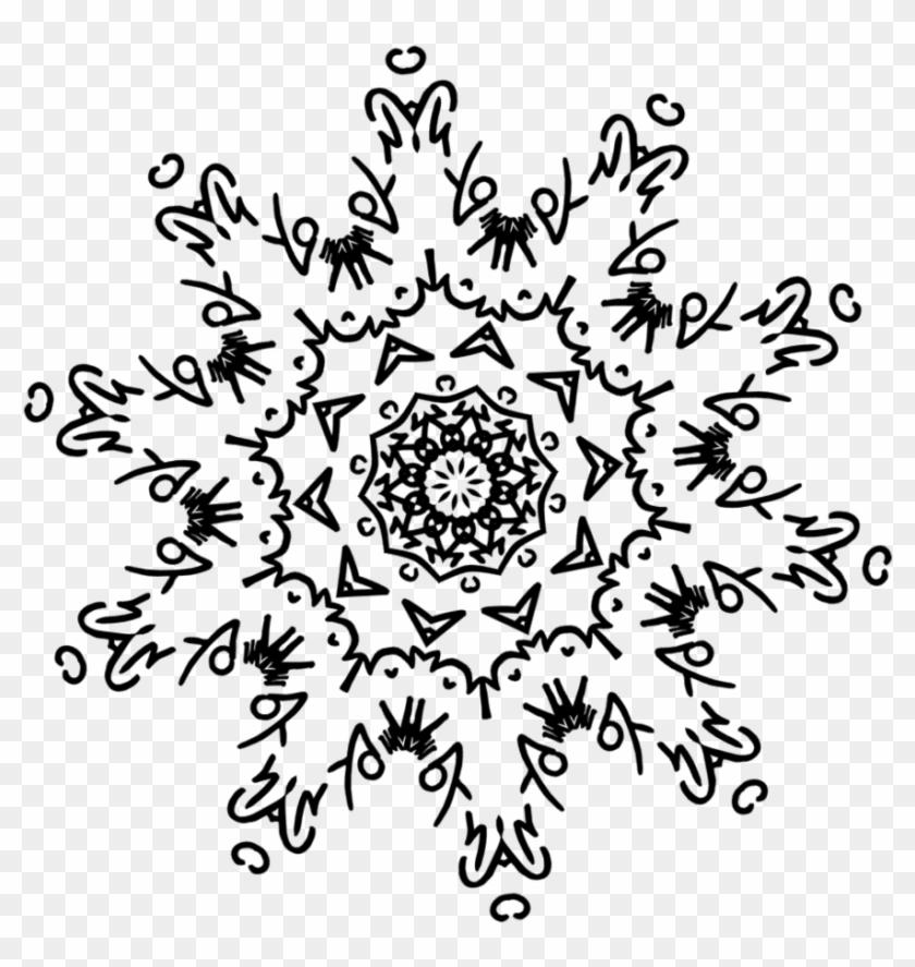 Snowflakes Tumblr Transparent - Black And White Floral Snowflake #708931
