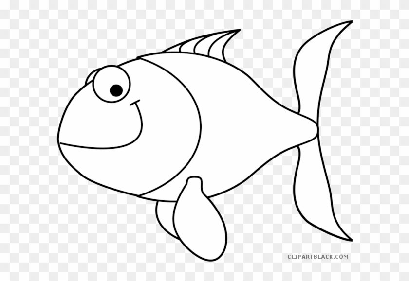 Fish Outline Animal Free Black White Clipart Images - Fish Clip Art Black #710467