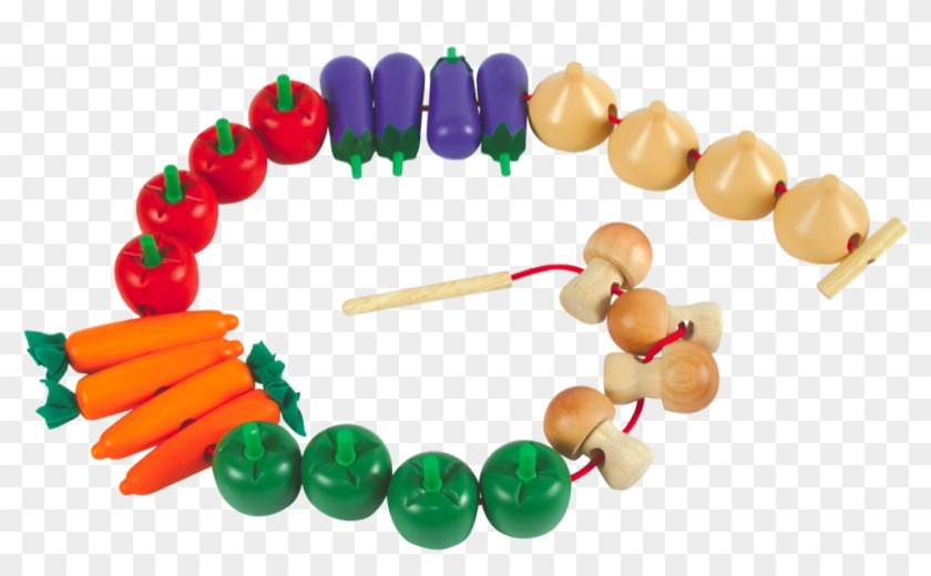 $43 - - Santoys - Wooden Toys - Concentration - Threading Vegetables #711836