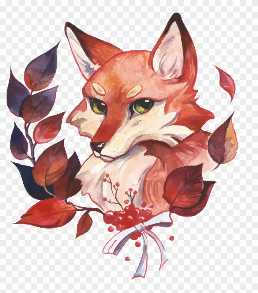 Watercolor Painting Fox - Watercolor Painting Fox #712285