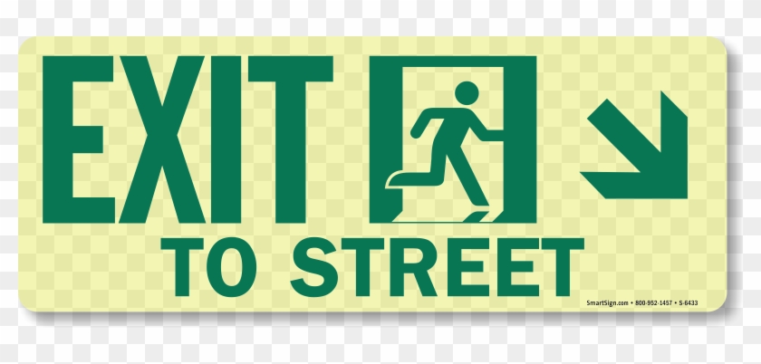 Glowsmart™ Directional Exit Sign, To Street Sign - Exit Sign #712201