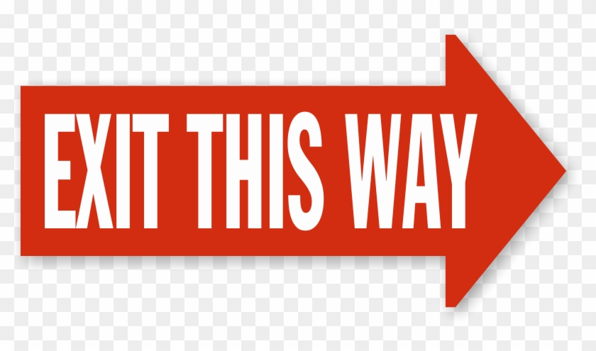 Exit This Way Right Arrow Floor Sign, Sku - Exit Arrow Left Signage #712362