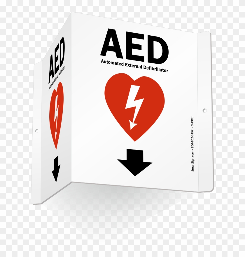 Aed Signs - Aed Automated External Defibrillator (with Heart Graphic #712502