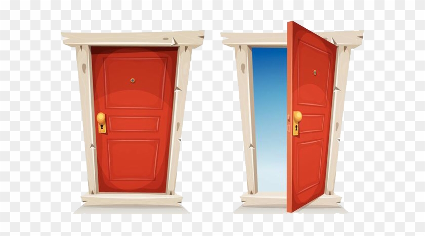 Door Cartoon Stock Illustration Illustration - Open And Closed Door Clipart #712948