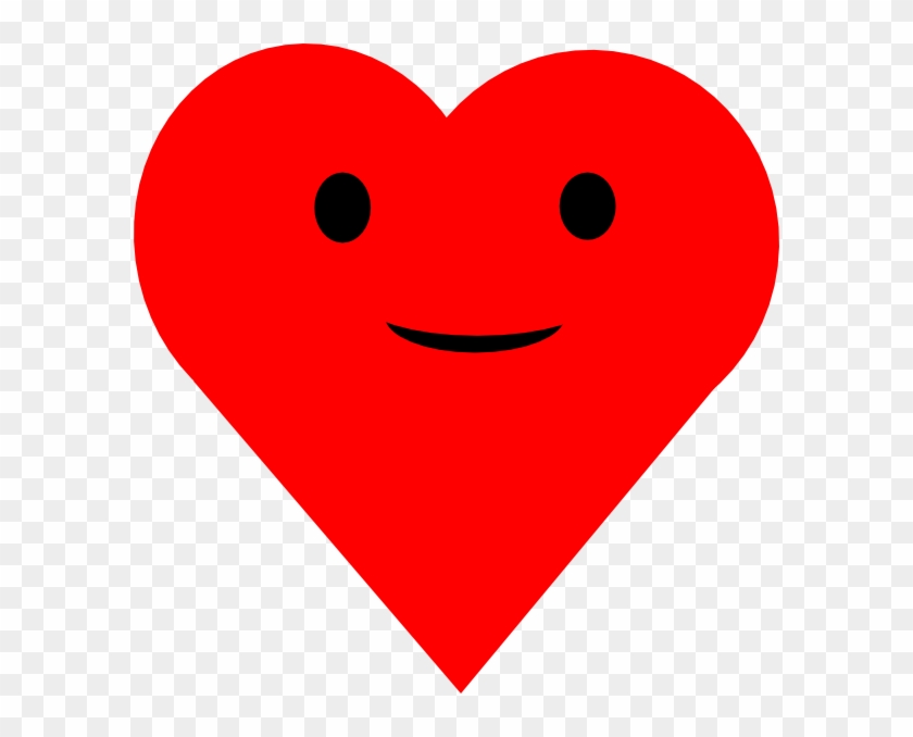 Red Heart Smile Clip Art - Happy Heart Clip Art #714459