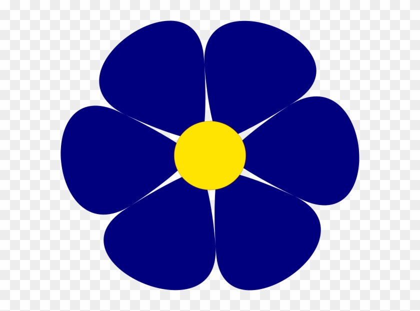 Blue Flower Clipart Large Flower - 60's Flower Power Clipart #716143